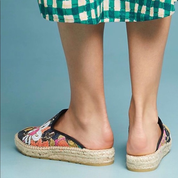 NWT Anthropologie Maya Floral Espadrille Slides 39 - Picture 3 of 8